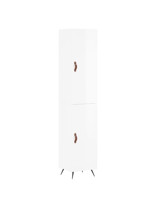 Skříň highboard bílá s vysokým leskem 34,5x34x180 cm kompozit