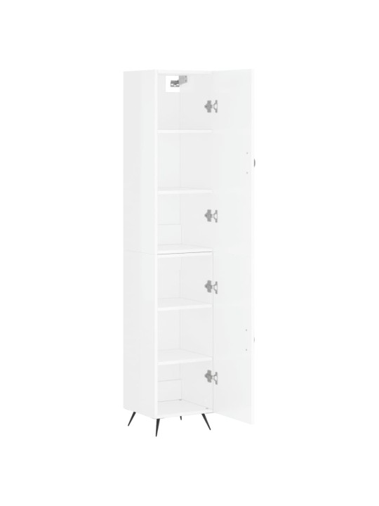 Skříň highboard bílá s vysokým leskem 34,5x34x180 cm kompozit