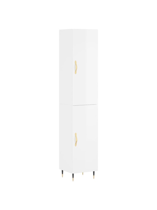 Skříň highboard bílá s vysokým leskem 34,5x34x180 cm kompozit