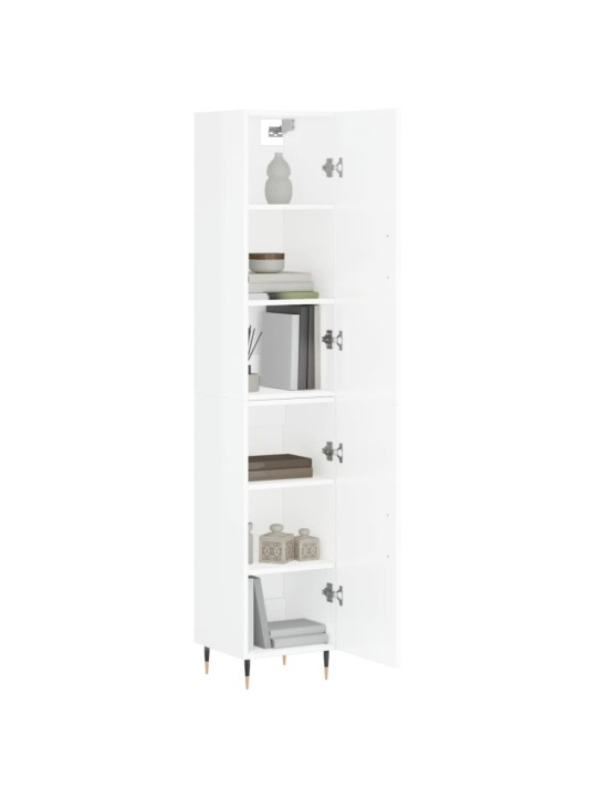 Skříň highboard bílá s vysokým leskem 34,5x34x180 cm kompozit