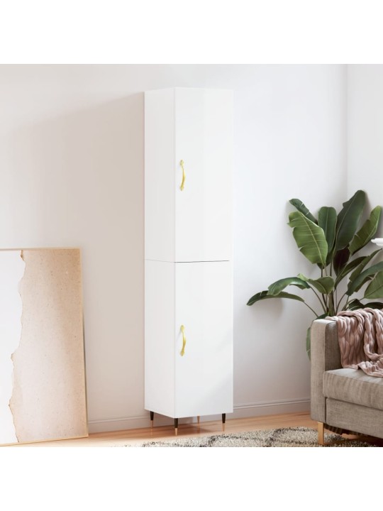 Skříň highboard bílá s vysokým leskem 34,5x34x180 cm kompozit