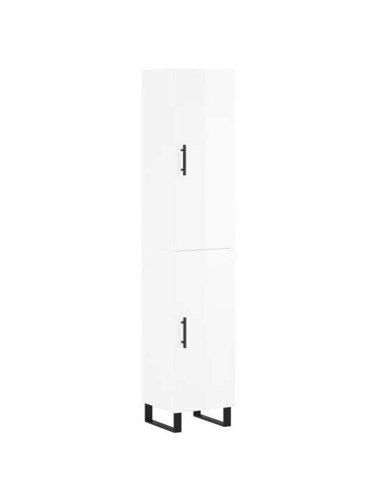 Skříň highboard bílá s vysokým leskem 34,5x34x180 cm kompozit