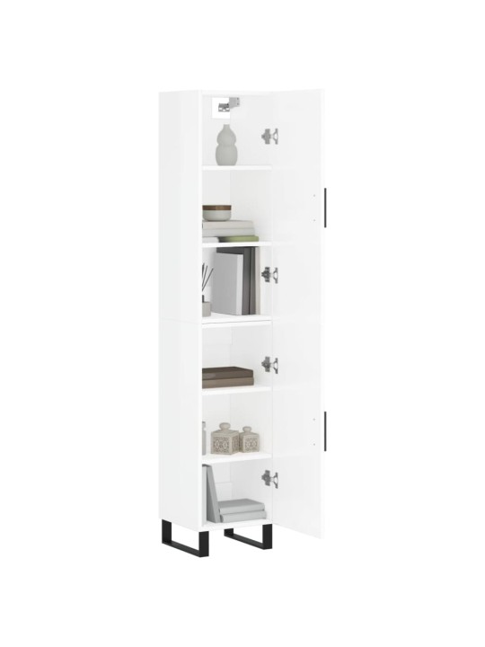 Skříň highboard bílá s vysokým leskem 34,5x34x180 cm kompozit