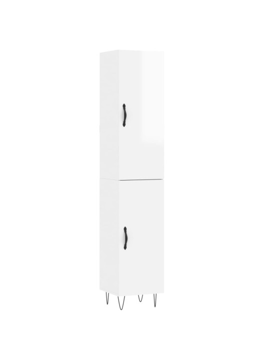 Skříň highboard bílá s vysokým leskem 34,5x34x180 cm kompozit