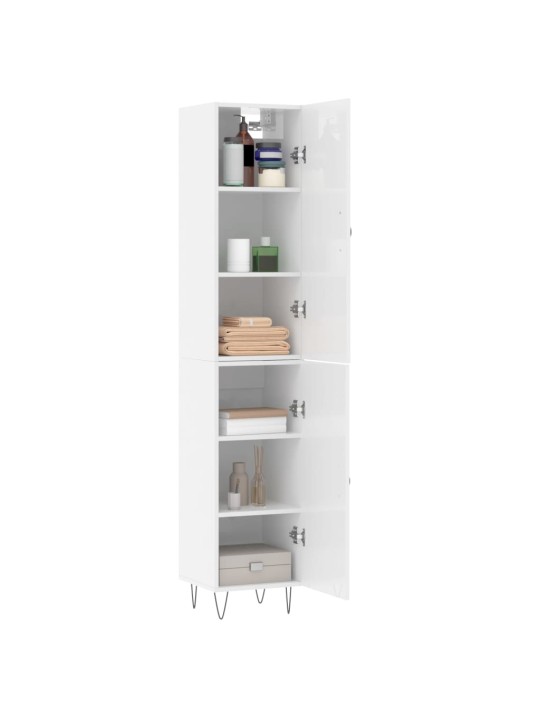 Skříň highboard bílá s vysokým leskem 34,5x34x180 cm kompozit