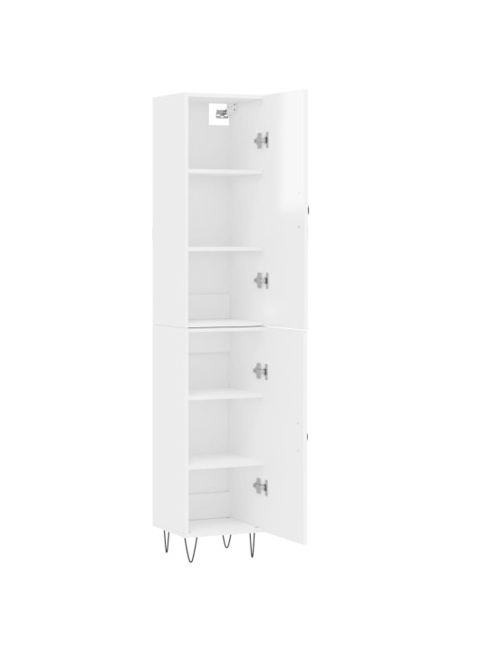 Skříň highboard bílá s vysokým leskem 34,5x34x180 cm kompozit