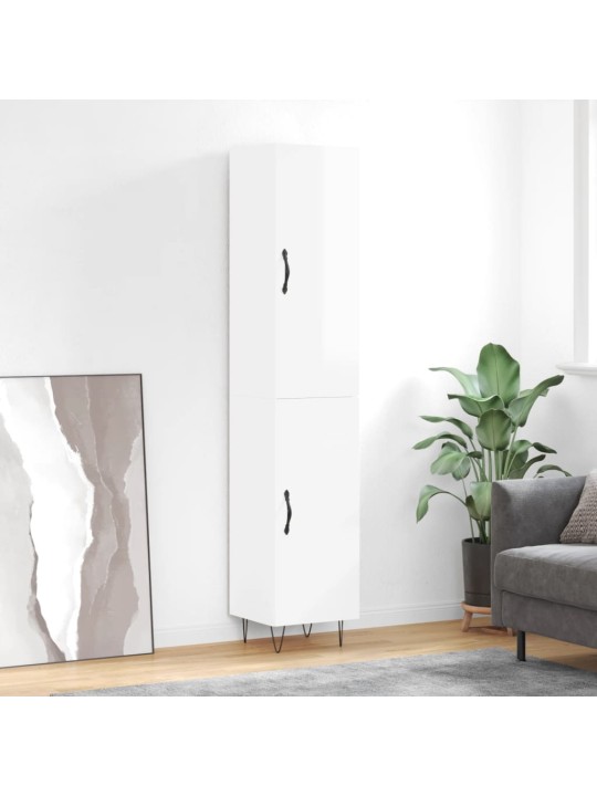 Skříň highboard bílá s vysokým leskem 34,5x34x180 cm kompozit