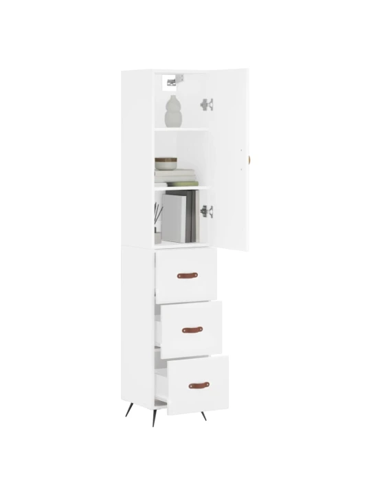 Skříň highboard bílá 34,5 x 34 x 180 cm kompozitní dřevo