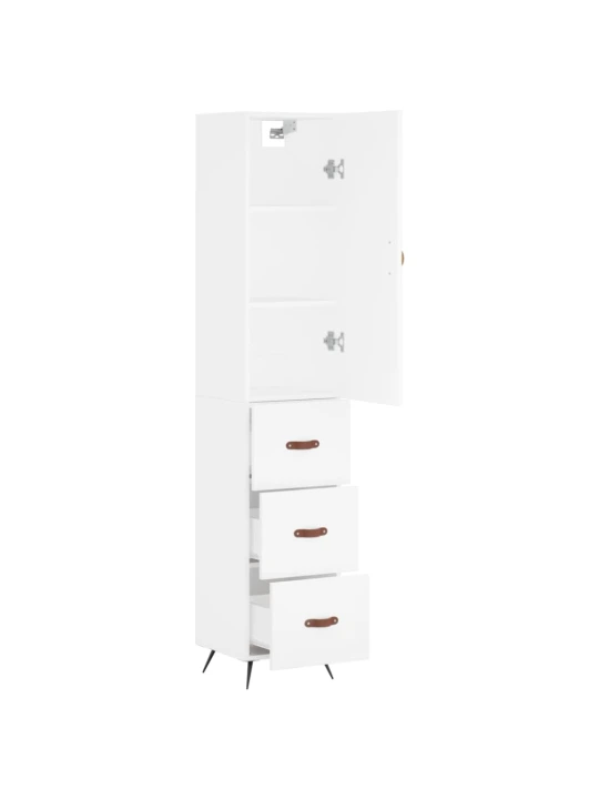 Skříň highboard bílá 34,5 x 34 x 180 cm kompozitní dřevo