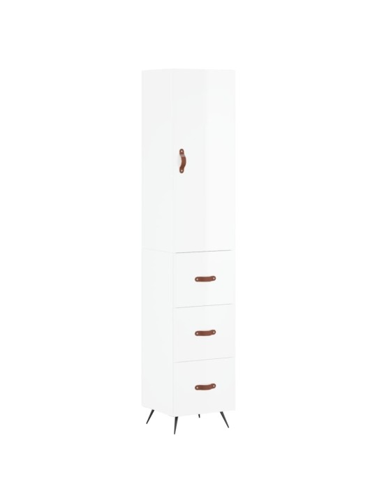 Skříň highboard bílá s vysokým leskem 34,5x34x180 cm kompozit