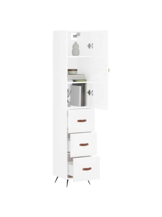 Skříň highboard bílá s vysokým leskem 34,5x34x180 cm kompozit