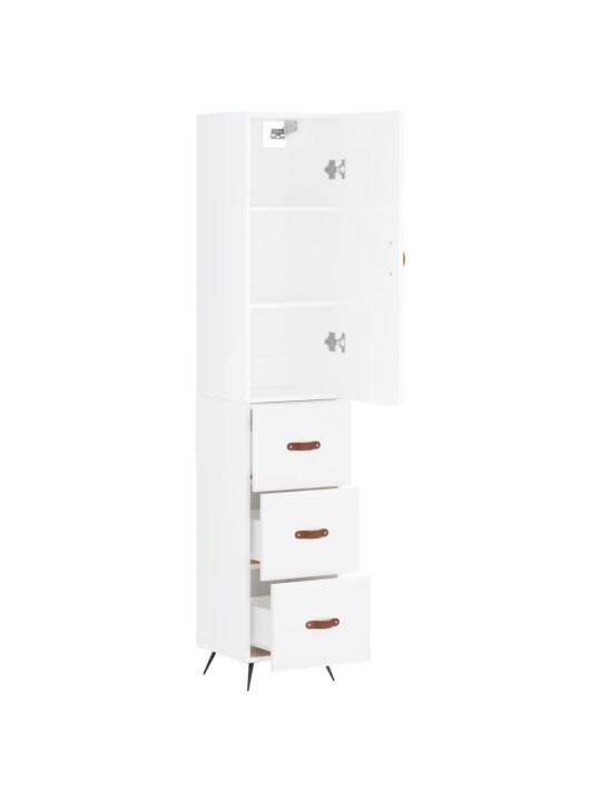 Skříň highboard bílá s vysokým leskem 34,5x34x180 cm kompozit