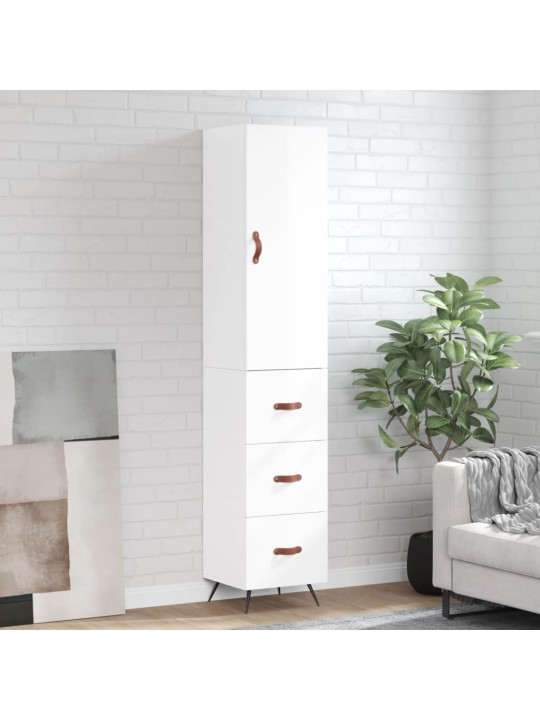 Skříň highboard bílá s vysokým leskem 34,5x34x180 cm kompozit