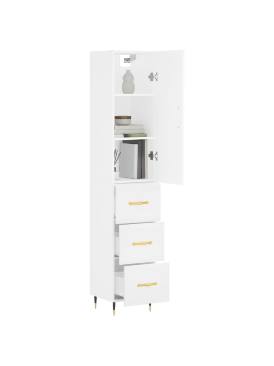 Skříň highboard bílá 34,5 x 34 x 180 cm kompozitní dřevo