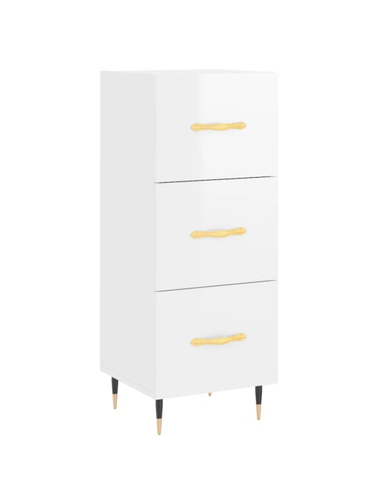 Skříň highboard bílá s vysokým leskem 34,5x34x180 cm kompozit