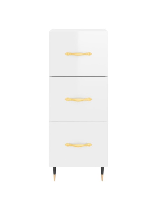 Skříň highboard bílá s vysokým leskem 34,5x34x180 cm kompozit