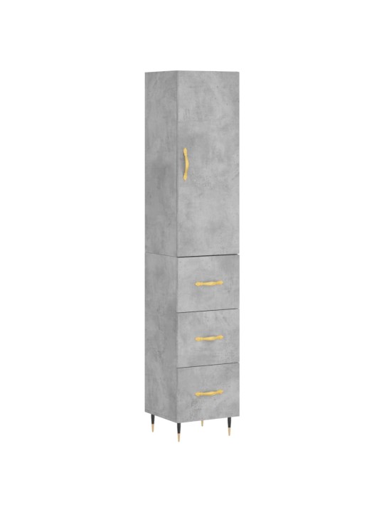 Skříň highboard betonově šedá 34,5x34x180 cm kompozitní dřevo