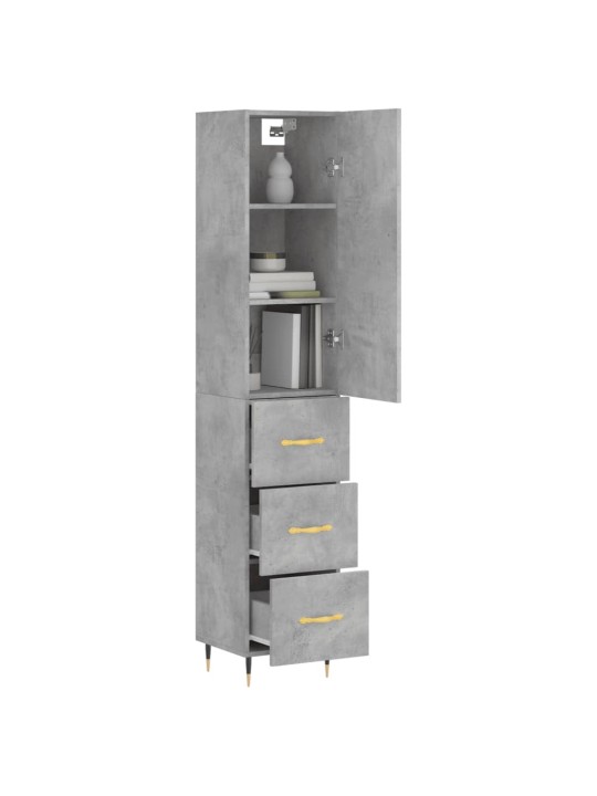 Skříň highboard betonově šedá 34,5x34x180 cm kompozitní dřevo