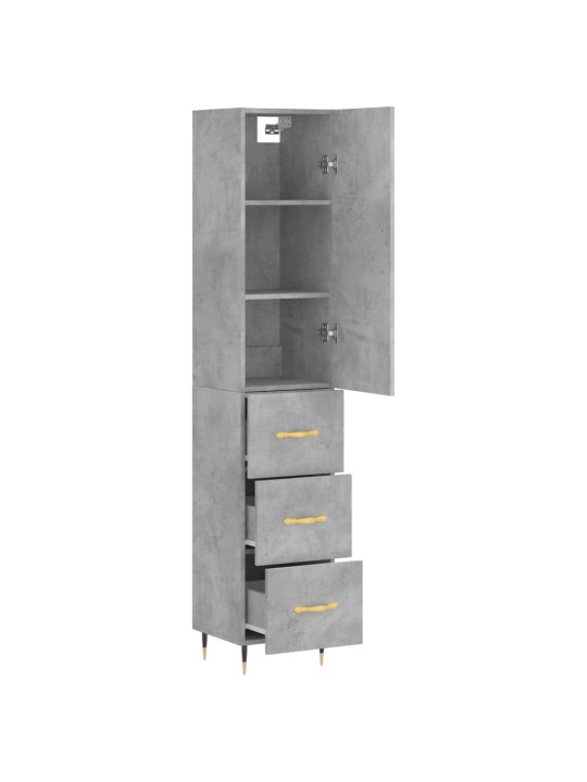 Skříň highboard betonově šedá 34,5x34x180 cm kompozitní dřevo