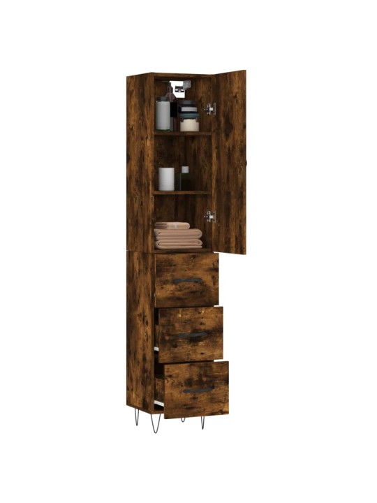 Skříň highboard kouřový dub 34,5 x 34 x 180 cm kompozitní dřevo