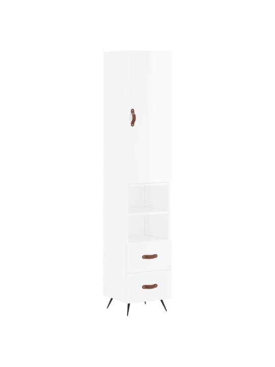 Skříň highboard bílá s vysokým leskem 34,5x34x180 cm kompozit