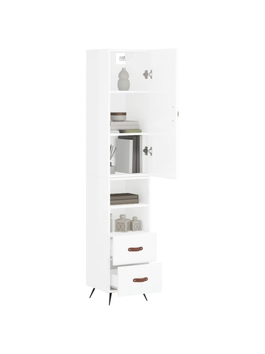 Skříň highboard bílá s vysokým leskem 34,5x34x180 cm kompozit
