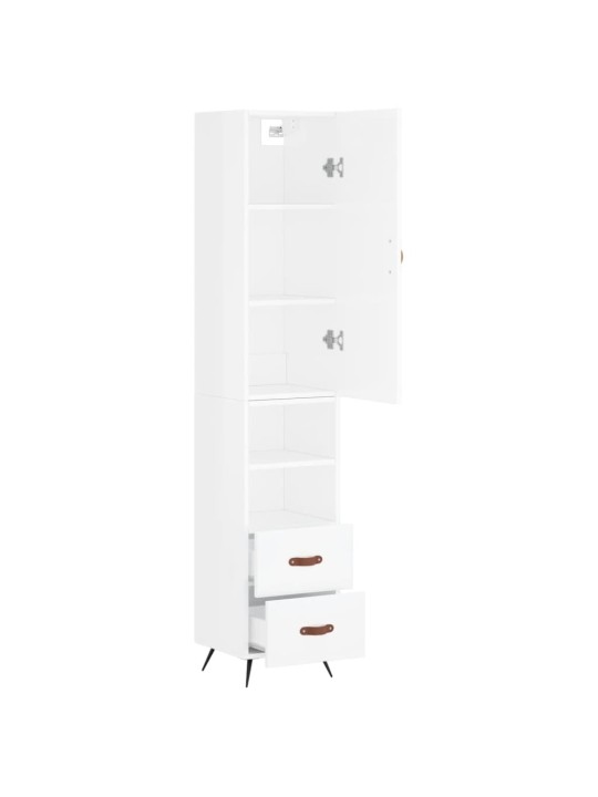 Skříň highboard bílá s vysokým leskem 34,5x34x180 cm kompozit