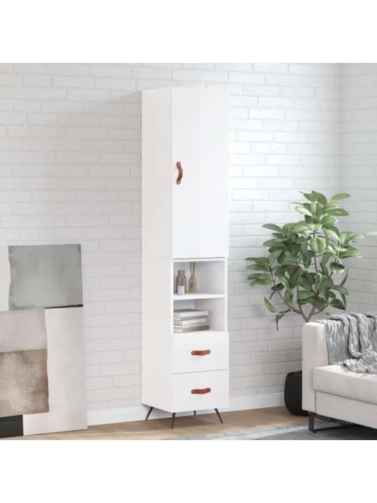 Skříň highboard bílá s vysokým leskem 34,5x34x180 cm kompozit