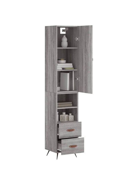 Skříň highboard šedá sonoma 34,5 x 34 x 180 cm kompozitní dřevo