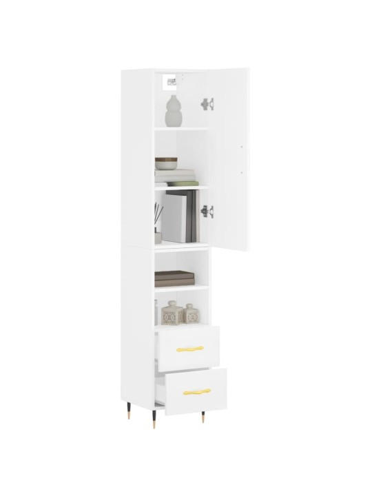Skříň highboard bílá 34,5 x 34 x 180 cm kompozitní dřevo