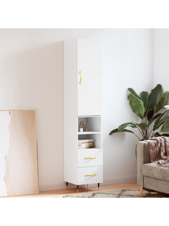 Skříň highboard bílá 34,5 x 34 x 180 cm kompozitní dřevo