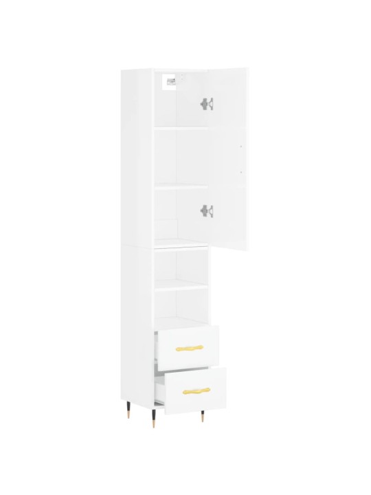 Skříň highboard bílá s vysokým leskem 34,5x34x180 cm kompozit