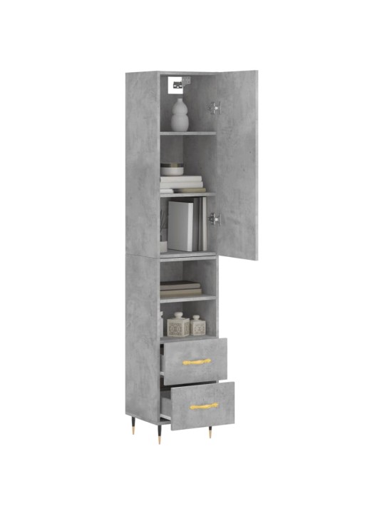 Skříň highboard betonově šedá 34,5x34x180 cm kompozitní dřevo