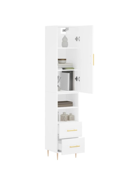 Skříň highboard bílá 34,5 x 34 x 180 cm kompozitní dřevo