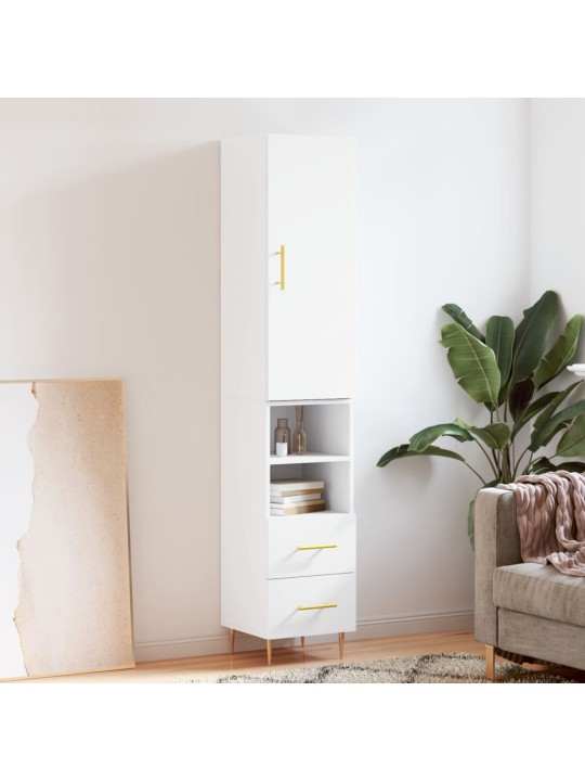 Skříň highboard bílá 34,5 x 34 x 180 cm kompozitní dřevo