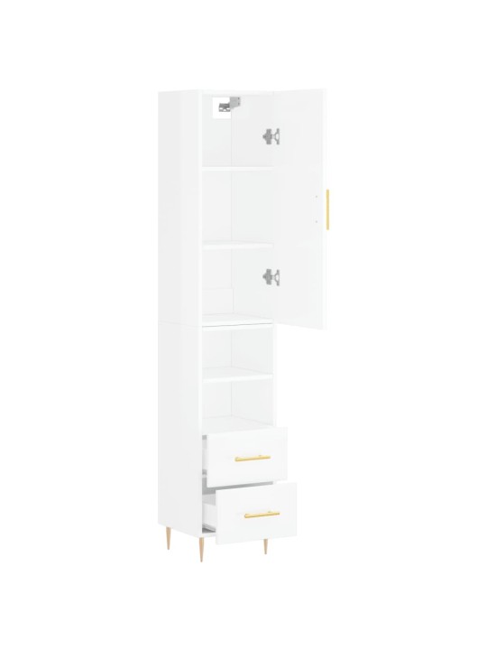 Skříň highboard bílá s vysokým leskem 34,5x34x180 cm kompozit