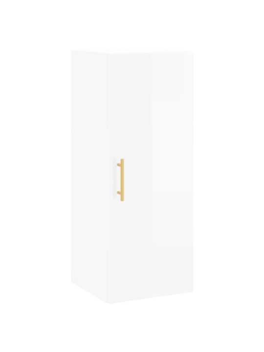 Skříň highboard bílá s vysokým leskem 34,5x34x180 cm kompozit