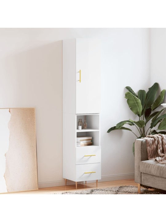 Skříň highboard bílá s vysokým leskem 34,5x34x180 cm kompozit