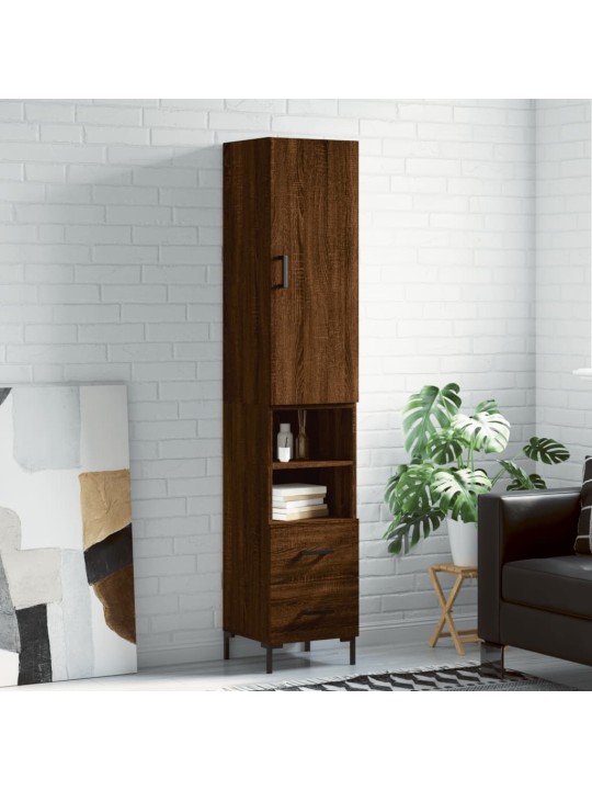 Skříň highboard hnědý dub 34,5 x 34 x 180 cm kompozitní dřevo