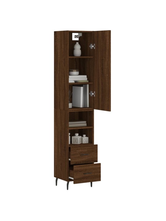 Skříň highboard hnědý dub 34,5 x 34 x 180 cm kompozitní dřevo