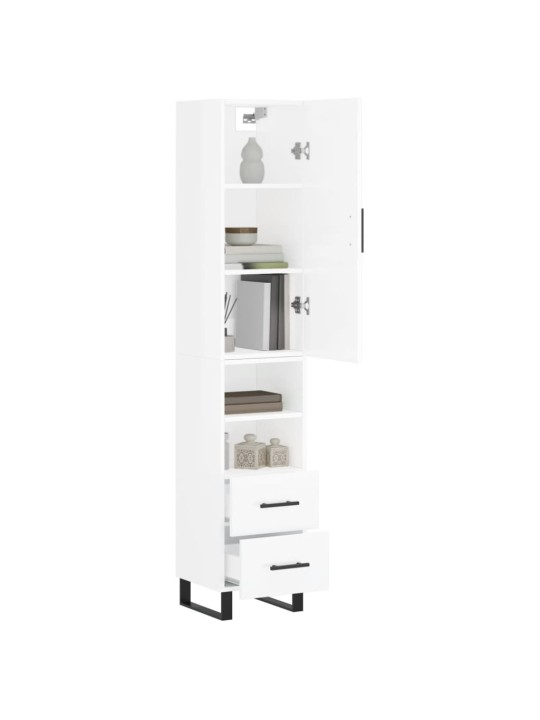 Skříň highboard bílá s vysokým leskem 34,5x34x180 cm kompozit