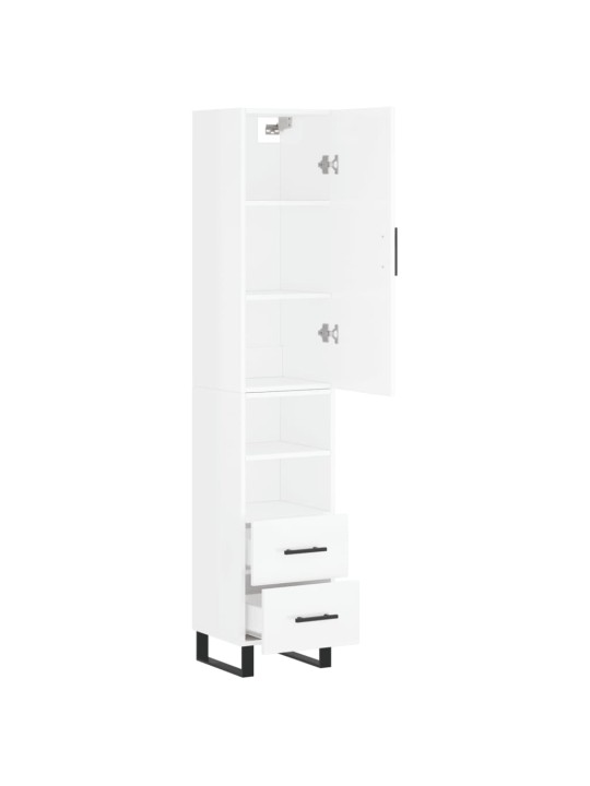 Skříň highboard bílá s vysokým leskem 34,5x34x180 cm kompozit