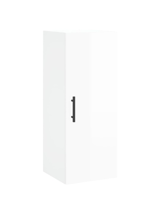 Skříň highboard bílá s vysokým leskem 34,5x34x180 cm kompozit