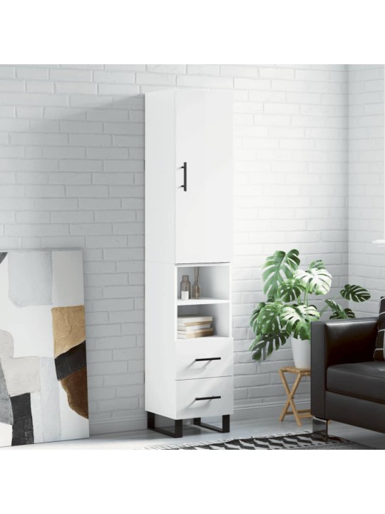 Skříň highboard bílá s vysokým leskem 34,5x34x180 cm kompozit