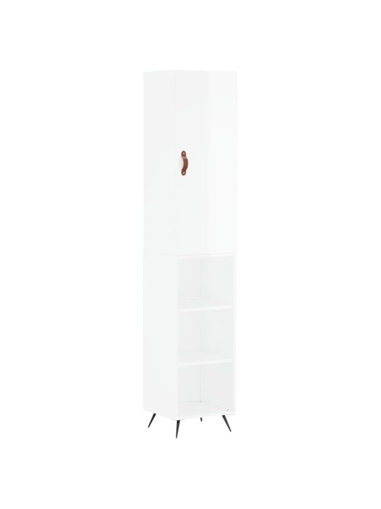 Skříň highboard bílá s vysokým leskem 34,5x34x180 cm kompozit