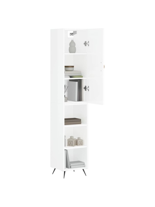 Skříň highboard bílá s vysokým leskem 34,5x34x180 cm kompozit