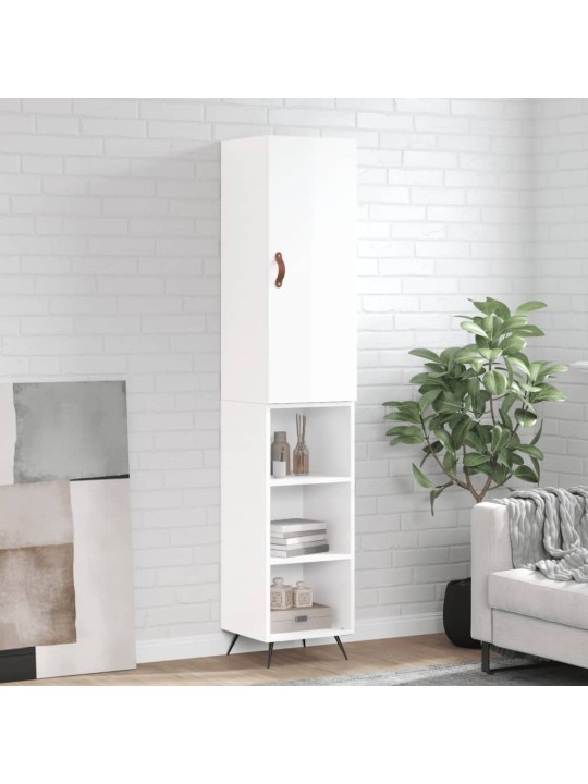 Skříň highboard bílá s vysokým leskem 34,5x34x180 cm kompozit