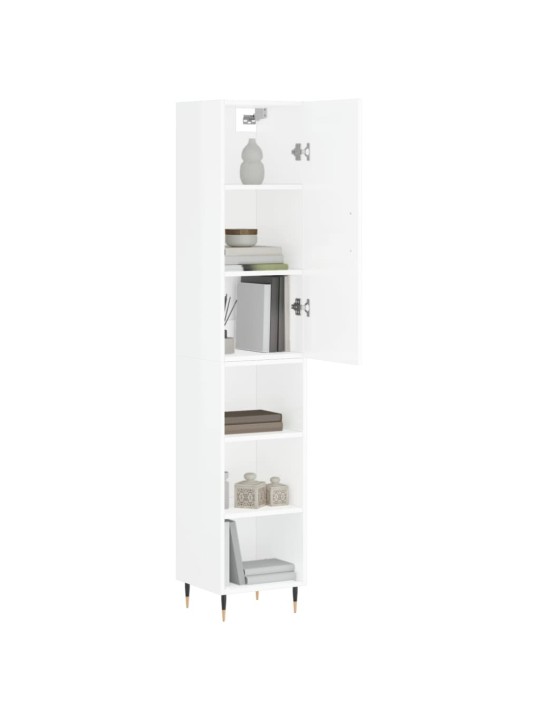 Skříň highboard bílá s vysokým leskem 34,5x34x180 cm kompozit