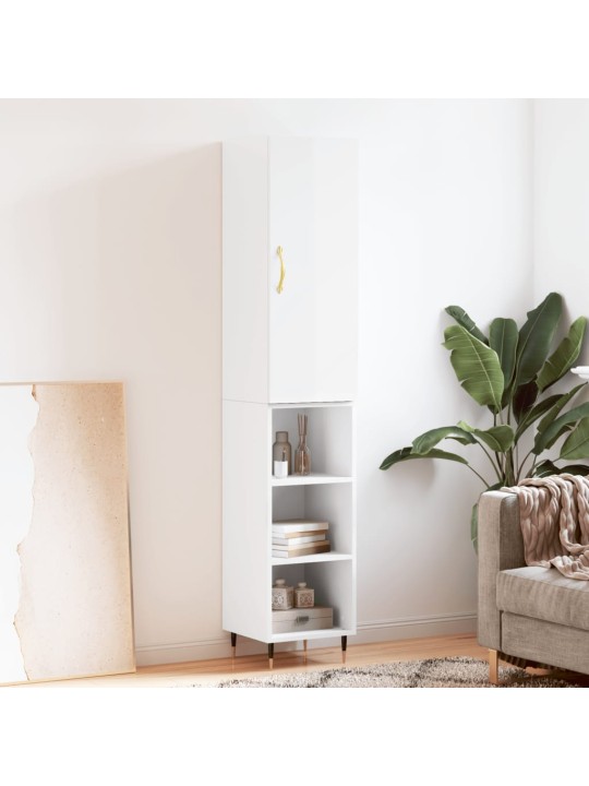 Skříň highboard bílá s vysokým leskem 34,5x34x180 cm kompozit