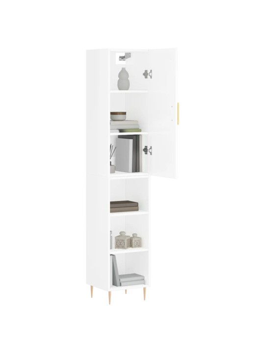 Skříň highboard bílá s vysokým leskem 34,5x34x180 cm kompozit